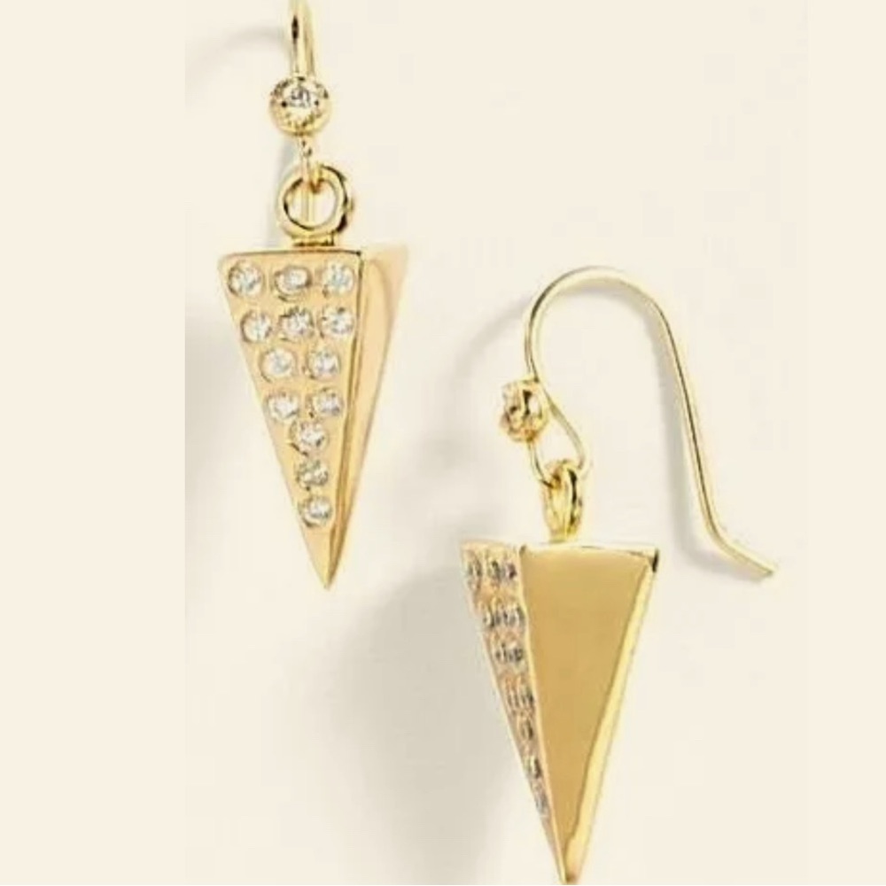 Melinda Maria Pave Pyramid Drop Earrings